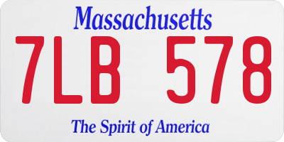 MA license plate 7LB578