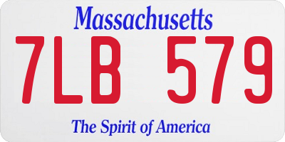 MA license plate 7LB579