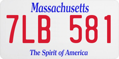 MA license plate 7LB581