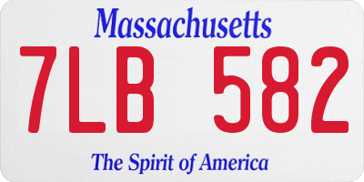 MA license plate 7LB582