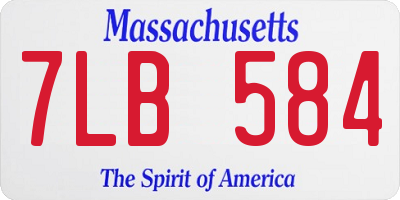 MA license plate 7LB584