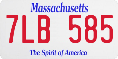 MA license plate 7LB585
