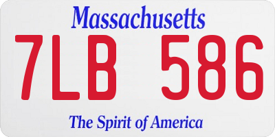 MA license plate 7LB586