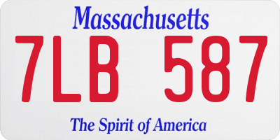 MA license plate 7LB587