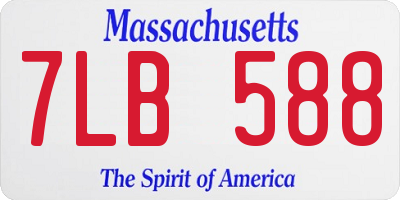 MA license plate 7LB588