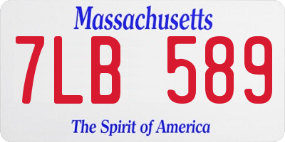 MA license plate 7LB589
