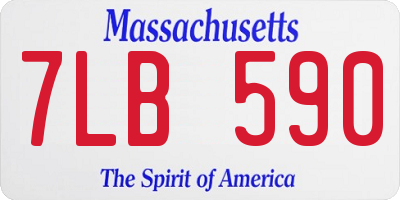 MA license plate 7LB590