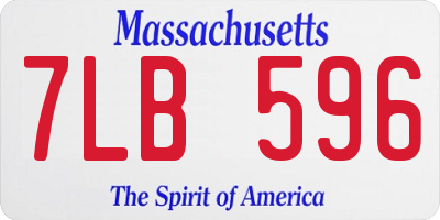 MA license plate 7LB596