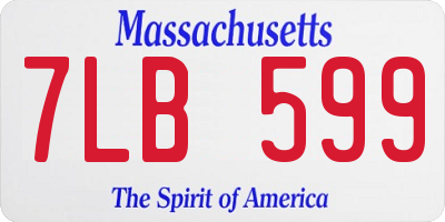 MA license plate 7LB599