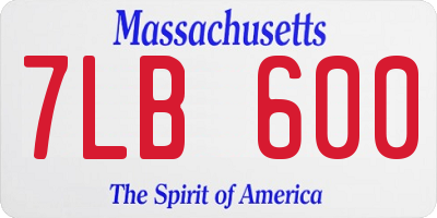 MA license plate 7LB600