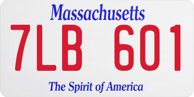 MA license plate 7LB601