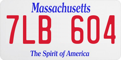 MA license plate 7LB604