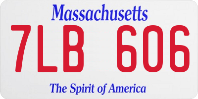 MA license plate 7LB606
