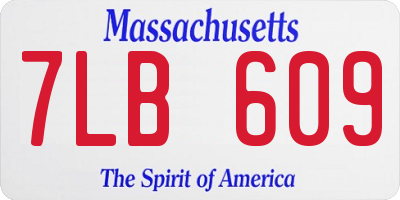 MA license plate 7LB609