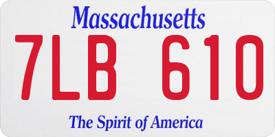 MA license plate 7LB610