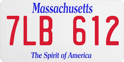 MA license plate 7LB612
