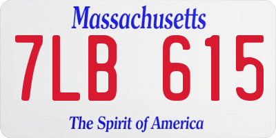 MA license plate 7LB615