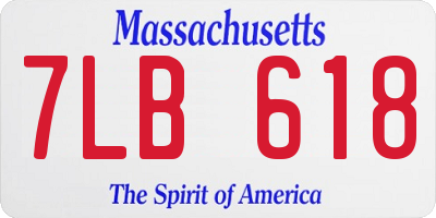 MA license plate 7LB618