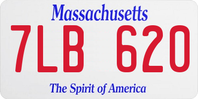 MA license plate 7LB620