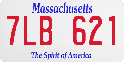 MA license plate 7LB621