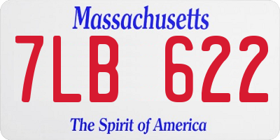 MA license plate 7LB622