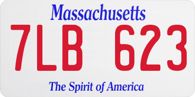 MA license plate 7LB623