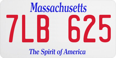 MA license plate 7LB625
