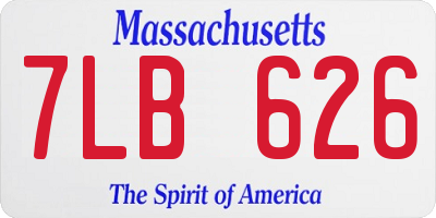 MA license plate 7LB626