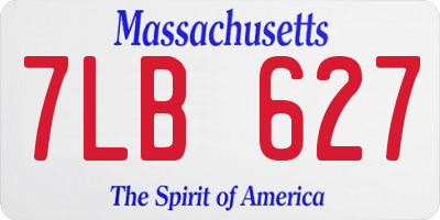 MA license plate 7LB627