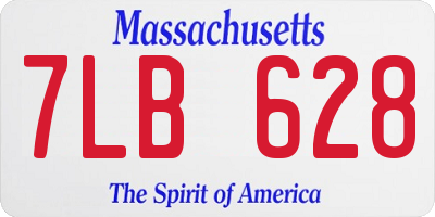 MA license plate 7LB628
