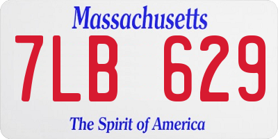 MA license plate 7LB629