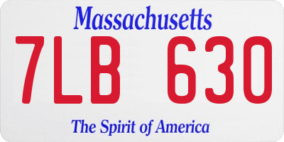 MA license plate 7LB630
