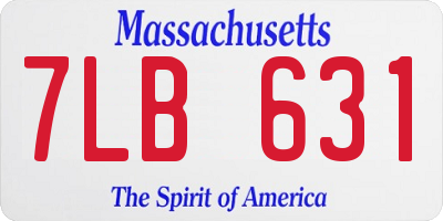 MA license plate 7LB631