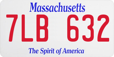 MA license plate 7LB632