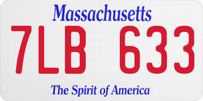 MA license plate 7LB633