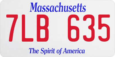 MA license plate 7LB635