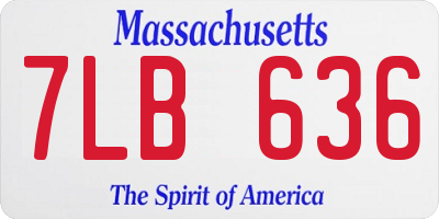 MA license plate 7LB636