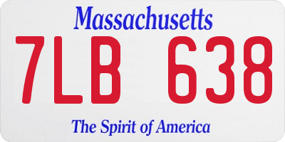 MA license plate 7LB638