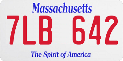 MA license plate 7LB642