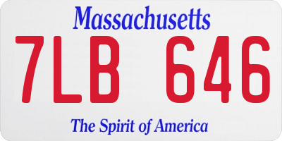 MA license plate 7LB646
