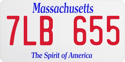 MA license plate 7LB655