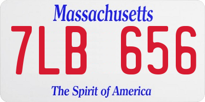MA license plate 7LB656