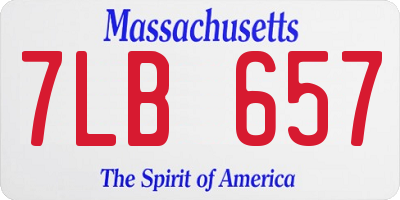 MA license plate 7LB657