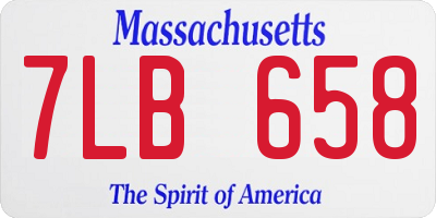 MA license plate 7LB658