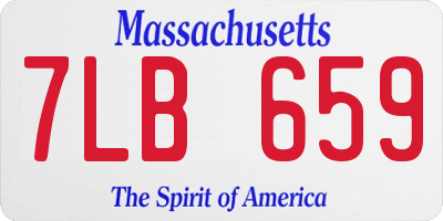 MA license plate 7LB659