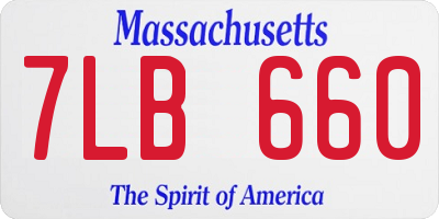 MA license plate 7LB660