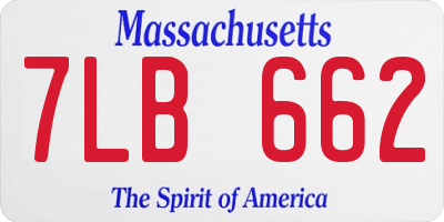 MA license plate 7LB662