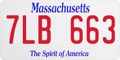 MA license plate 7LB663