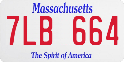 MA license plate 7LB664