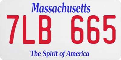 MA license plate 7LB665